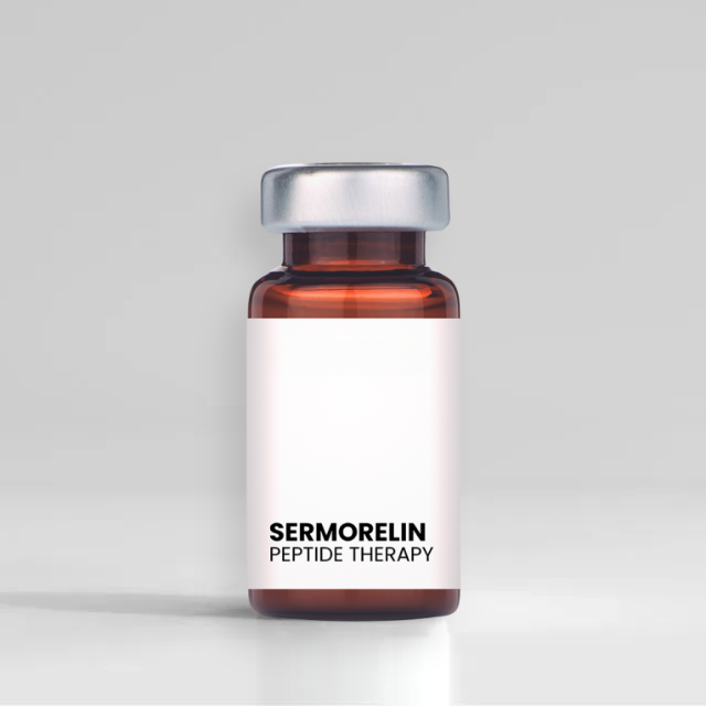 Sermorelin Acetate 2mg vial high-purity GHRH 1-29 for pituitary research.