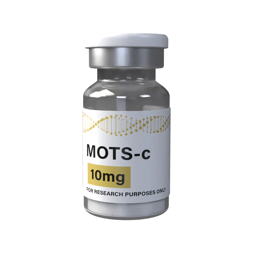 MOTS-c 5mg research-grade mitochondrial-derived peptide lyophilized vial.
