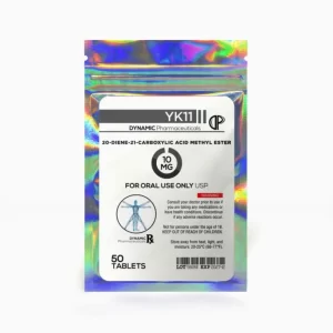YK11 10mg research-grade tablets for myostatin inhibition and Follistatin induction studies.